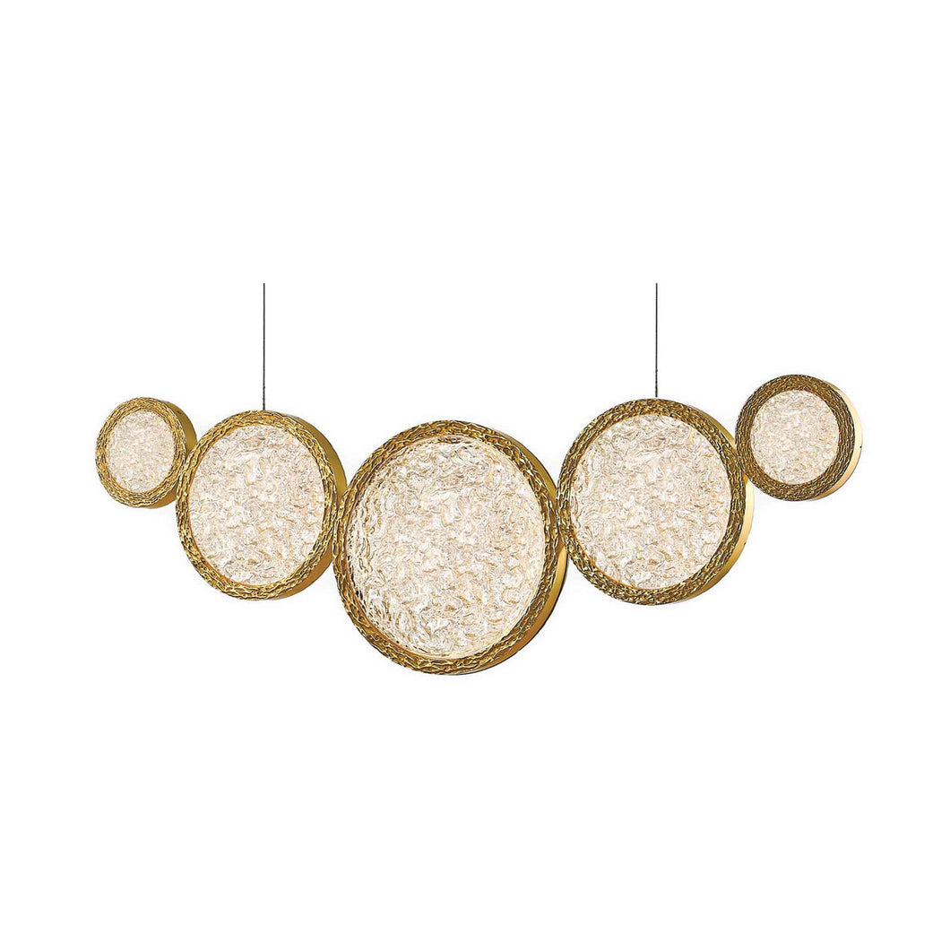 Bottega LED Linear Pendant Light in Polished Brass.