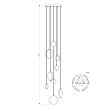 Load image into Gallery viewer, Bottega LED Multi Light Pendant Light - line drawing.
