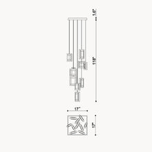 Load image into Gallery viewer, Brentwood LED Multi Light Pendant Light - line drawing.
