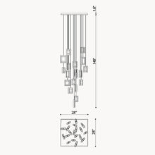 Load image into Gallery viewer, Brentwood LED Multi Light Pendant Light - line drawing.
