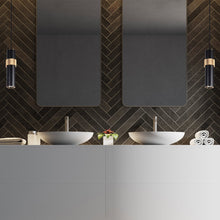 Load image into Gallery viewer, Cicada Band Pendant Light in bathroom.
