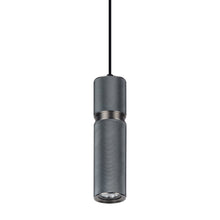 Load image into Gallery viewer, Cicada Pendant Light in Knurled Dark Grey with Pewter Accents.
