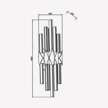 Load image into Gallery viewer, Glacier Cylindrical LED Wall Light - line drawing.

