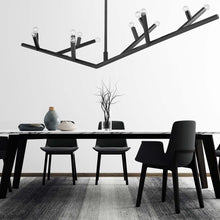 Load image into Gallery viewer, Oaks Chandelier in dining room.
