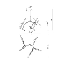 Load image into Gallery viewer, San Vincente LED Chandelier - line drawing.
