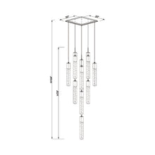 Load image into Gallery viewer, The Original Glacier LED Multi Light Pendant Light - line drawing.
