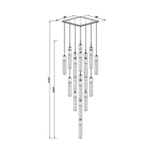 Load image into Gallery viewer, The Original Glacier LED Multi Light Pendant Light - line drawing.
