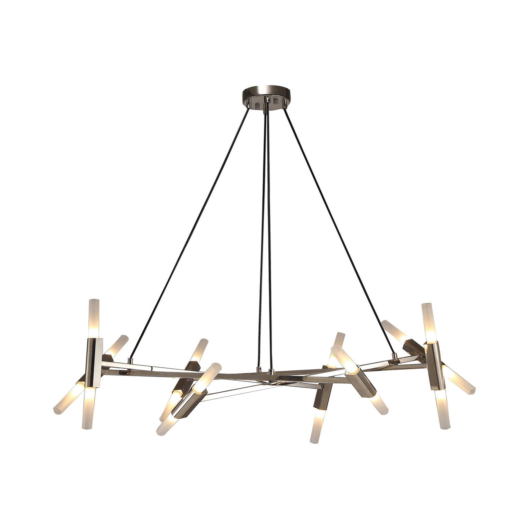 Manhattan Ave. LED Linear Pendant Light in Polished Nickel.