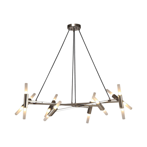 Manhattan Ave. LED Linear Pendant Light in Polished Nickel.