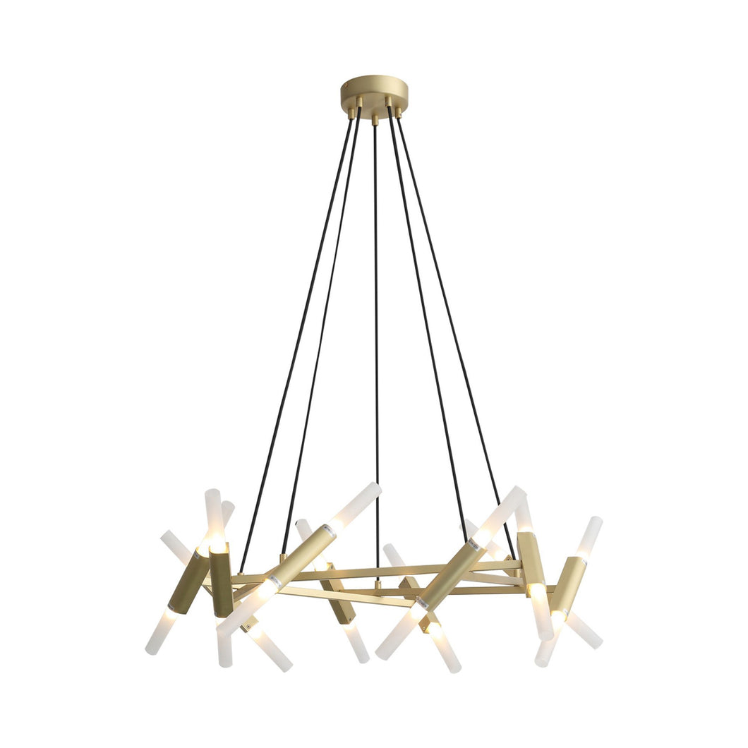 Manhattan Ave. LED Pendant Light in Brushed Brass.