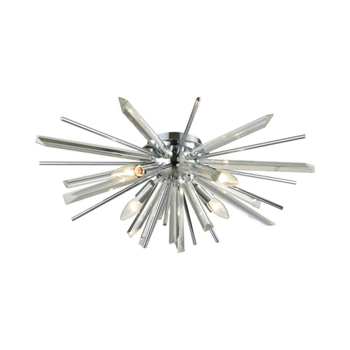 Palisades Avenue Flush Mount Ceiling Light in Chrome.