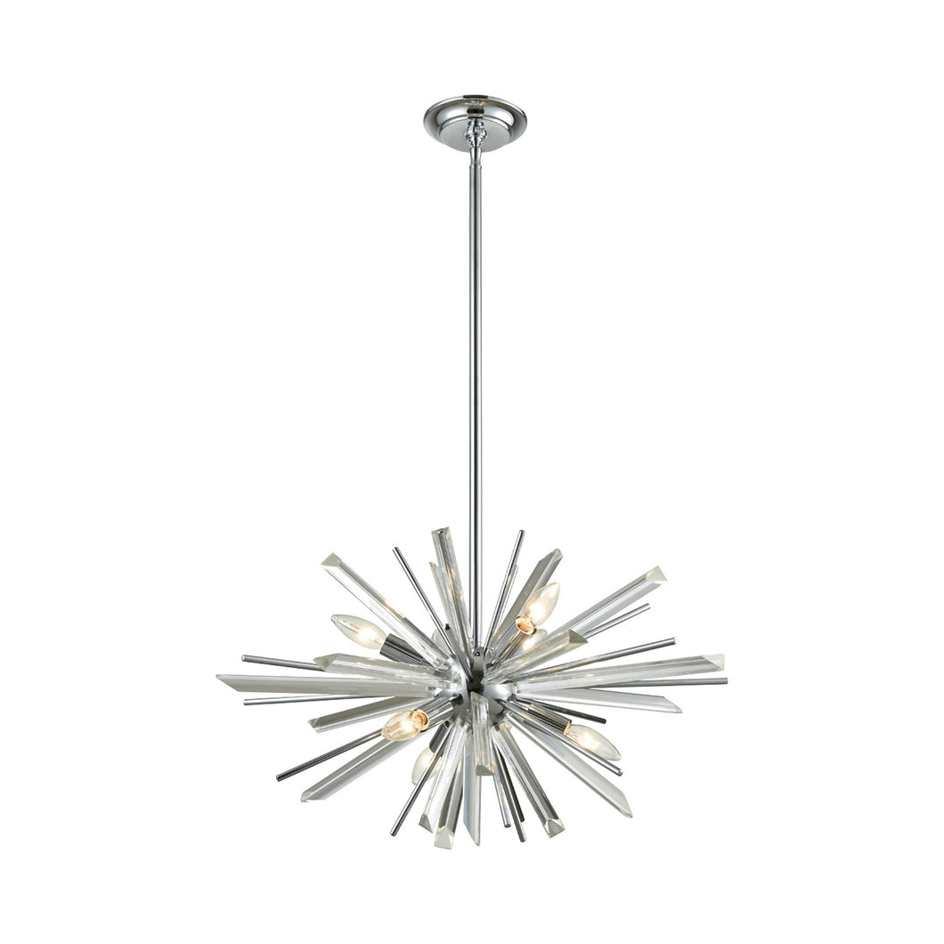 Palisades Avenue Pendant Light in Chrome (6-Light).