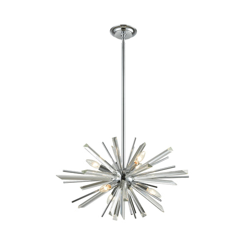 Palisades Avenue Pendant Light in Chrome (6-Light).