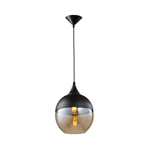 Robertson Blvd Pendant Light in Black Organza Silk (8-Inch).