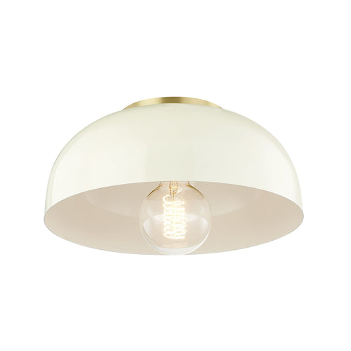 Avery 1-Light Semi-Flush Mount Ceiling Light in White.