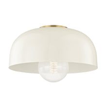 Load image into Gallery viewer, Avery 1-Light Semi-Flush Mount Ceiling Light in Aged Brass / Cream/Large.
