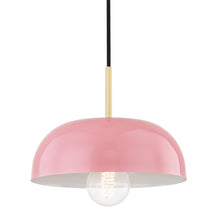 Load image into Gallery viewer, Avery Pendant Light in Aged Brass / Pink/Small.
