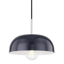 Load image into Gallery viewer, Avery Pendant Light in Polished Nickel / Navy/Small.
