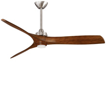 Load image into Gallery viewer, Aviation LED Ceiling Fan in Brushed Nickel / Distressed Koa/No Light.
