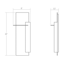Load image into Gallery viewer, Backgate™ Outdoor LED Wall Light - line drawing.
