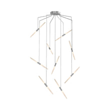 Load image into Gallery viewer, Ballet™ Spreader LED Multi Light Pendant Light in Bright Satin Aluminum/Spreader (9-Light).
