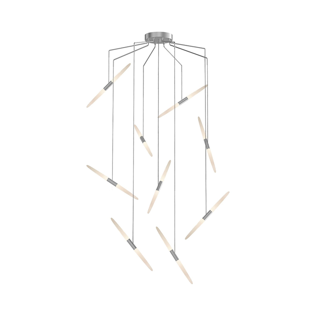 Ballet™ Spreader LED Multi Light Pendant Light in Bright Satin Aluminum/Spreader (9-Light).