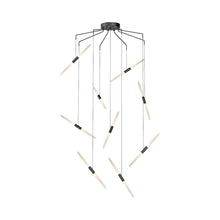 Load image into Gallery viewer, Ballet™ Spreader LED Multi Light Pendant Light in Satin Black/Spreader (9-Light).
