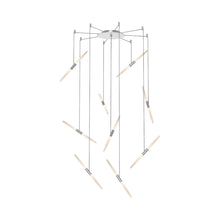 Load image into Gallery viewer, Ballet™ Spreader LED Multi Light Pendant Light in Bright Satin Aluminum/Swag (9-Light).

