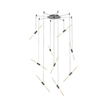 Load image into Gallery viewer, Ballet™ Spreader LED Multi Light Pendant Light in Satin Black/Swag (9-Light).
