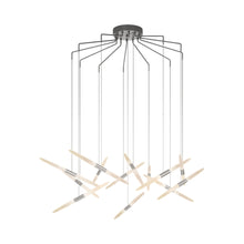Load image into Gallery viewer, Ballet™ Spreader LED Multi Light Pendant Light in Bright Satin Aluminum/Spreader (13-Light).
