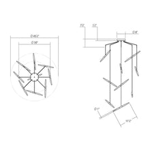 Load image into Gallery viewer, Ballet™ Spreader LED Multi Light Pendant Light - line drawing.

