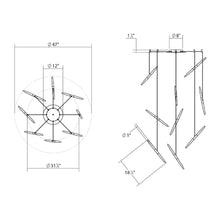 Load image into Gallery viewer, Ballet™ Spreader LED Multi Light Pendant Light - line drawing.
