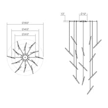 Load image into Gallery viewer, Ballet™ Spreader LED Multi Light Pendant Light - line drawing.
