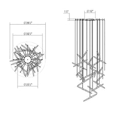 Load image into Gallery viewer, Ballet™ Spreader LED Multi Light Pendant Light - line drawing.
