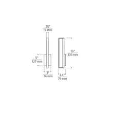 Load image into Gallery viewer, Banda LED Bath Wall Light - line drawing.
