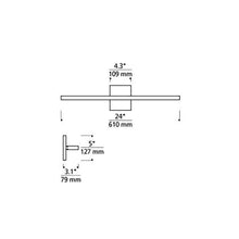 Load image into Gallery viewer, Banda LED Bath Wall Light - line drawing.

