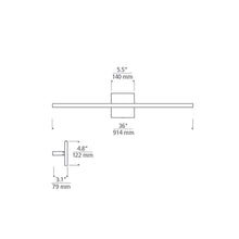 Load image into Gallery viewer, Banda LED Bath Wall Light - line drawing.
