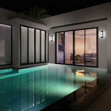Load image into Gallery viewer, Bandeau Outdoor LED Wall Light in outside area.
