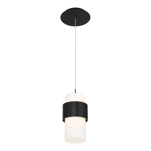 Banded LED Mini Pendant Light in Black.