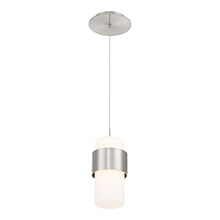 Load image into Gallery viewer, Banded LED Mini Pendant Light in Brushed Nickel.
