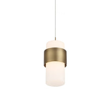 Load image into Gallery viewer, Banded LED Mini Pendant Light in Detail.
