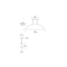 Load image into Gallery viewer, Bau LED Linear Suspension Light - line drawing.
