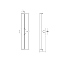 Load image into Gallery viewer, Bauhaus Columns™ LED Bath Wall Light - line drawing.
