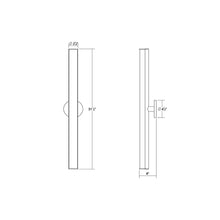 Load image into Gallery viewer, Bauhaus Columns™ LED Bath Wall Light - line drawing.
