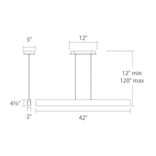 Load image into Gallery viewer, Bdsm Linear LED Pendant Light - line drawing.
