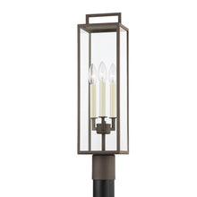 Load image into Gallery viewer, Beckham Outdoor Post Light in Textured Bronze.
