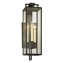 Load image into Gallery viewer, Beckham Outdoor Wall Light in Forged Iron (3-Light/21.5-Inch).
