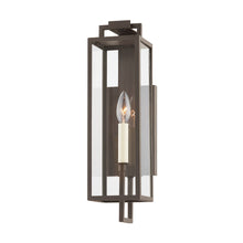 Load image into Gallery viewer, Beckham Outdoor Wall Light in Textured Bronze (1-Light/16.5-Inch).
