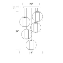 Load image into Gallery viewer, Bel Occhio Multi-Light Pendant Light - line drawing.
