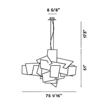 Load image into Gallery viewer, Big Bang XL LED Chandelier - line drawing.
